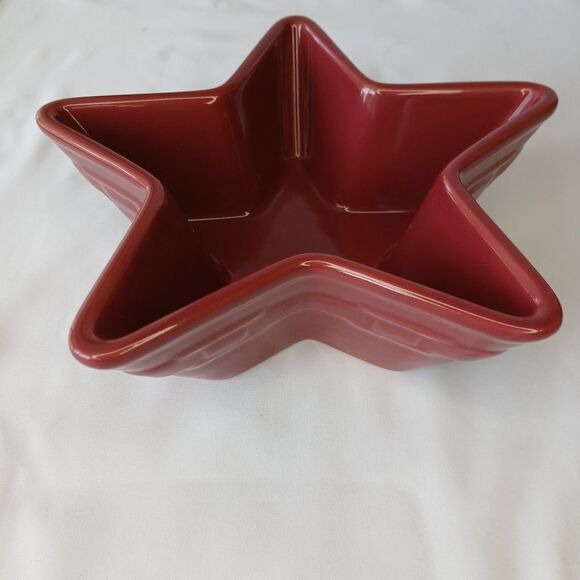 Longaberger Paprika Woven Traditions Pottery Star Dish Soup Salad Bowl 7" - Picture 1 of 6